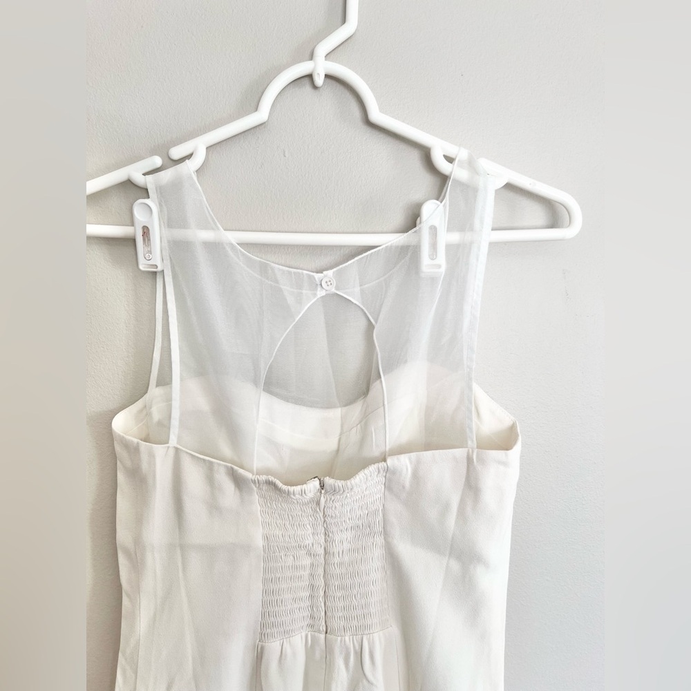 NWT Reformation Eydie Crepe Sheer Panel White Midi Dress Size 4 - Picture 7 of 11